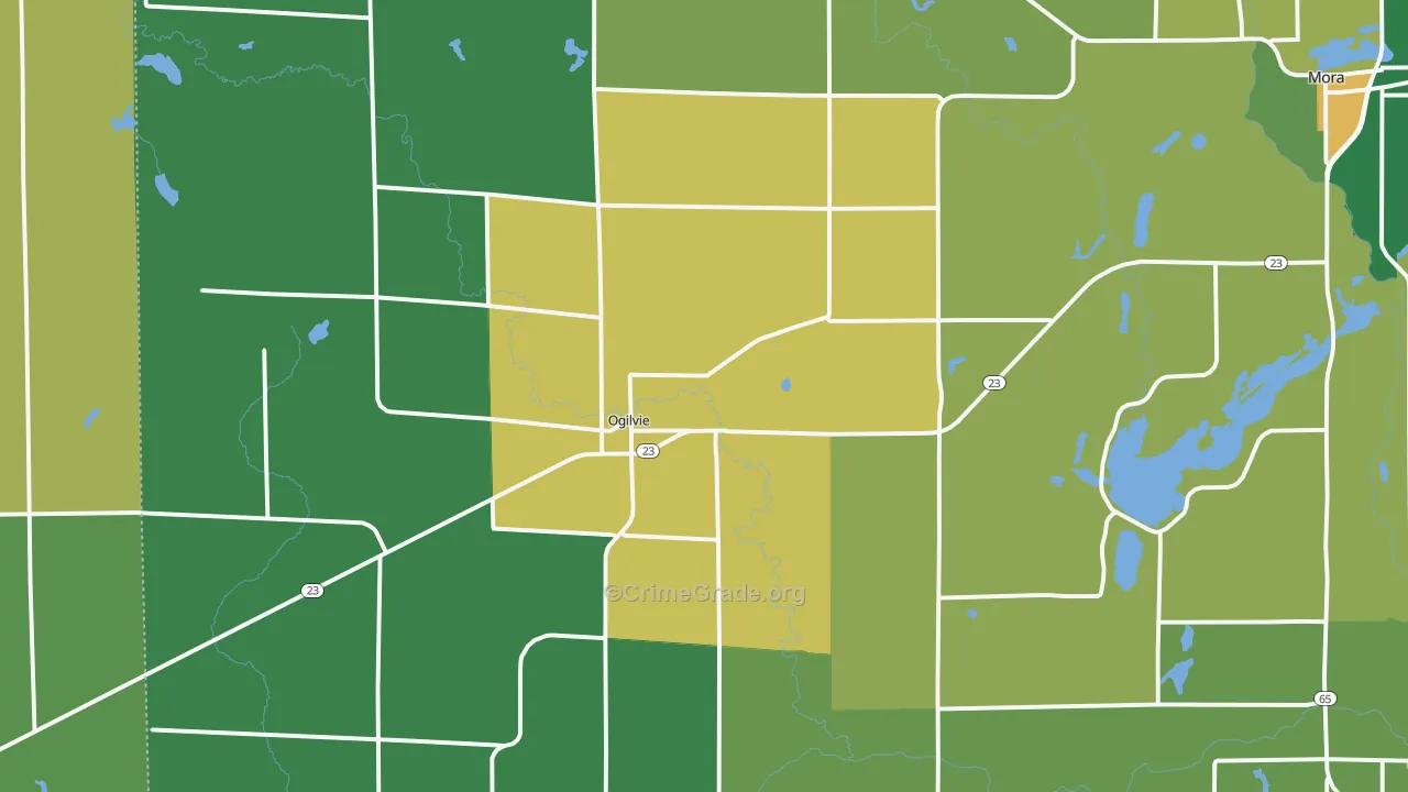 Ogilvie, MN Map of Murder Rates