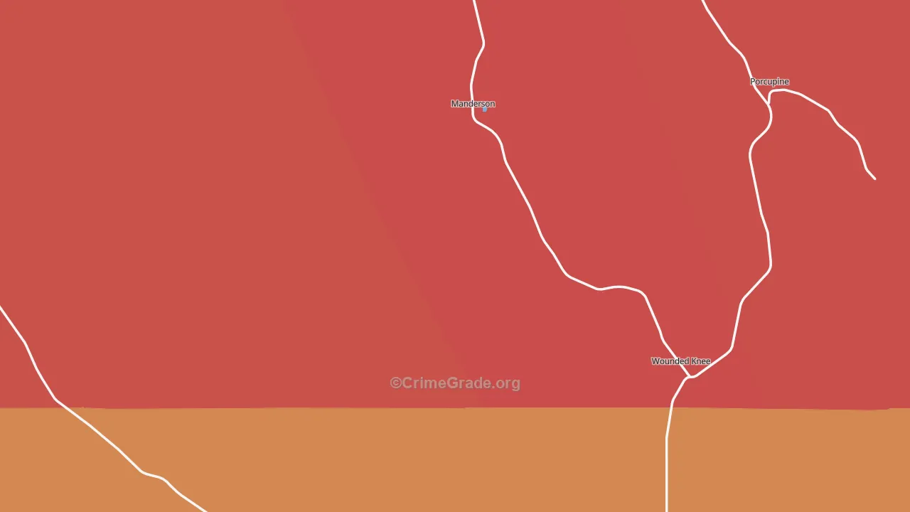 Oglala Lakota County, SD Map of Murder Rates