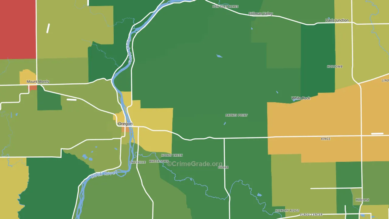 Ogle County, IL Map of Murder Rates