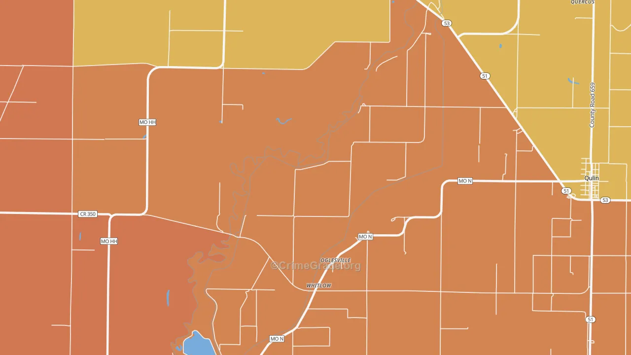 Oglesville, MO Map of Murder Rates
