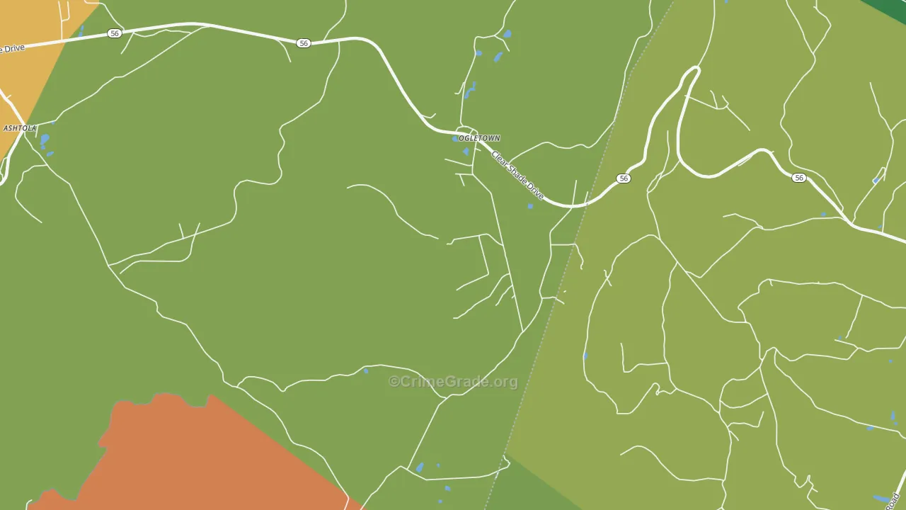 Ogletown, PA Map of Murder Rates