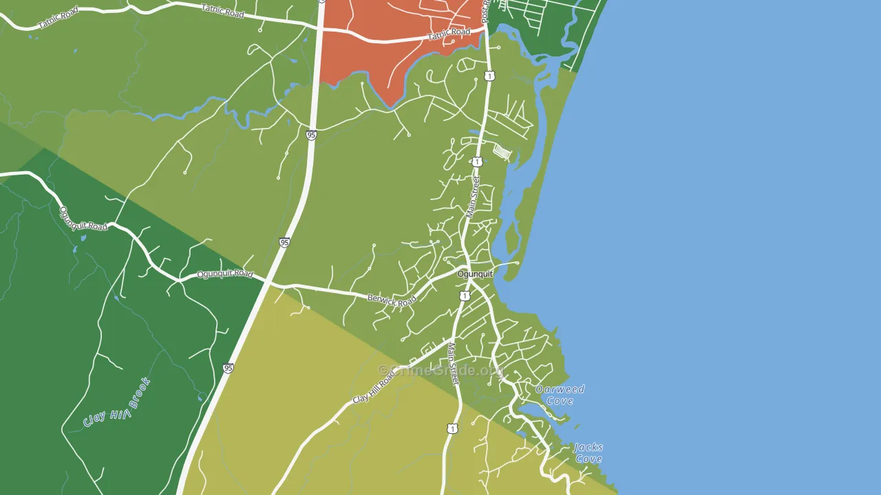 Ogunquit, ME Map of Murder Rates