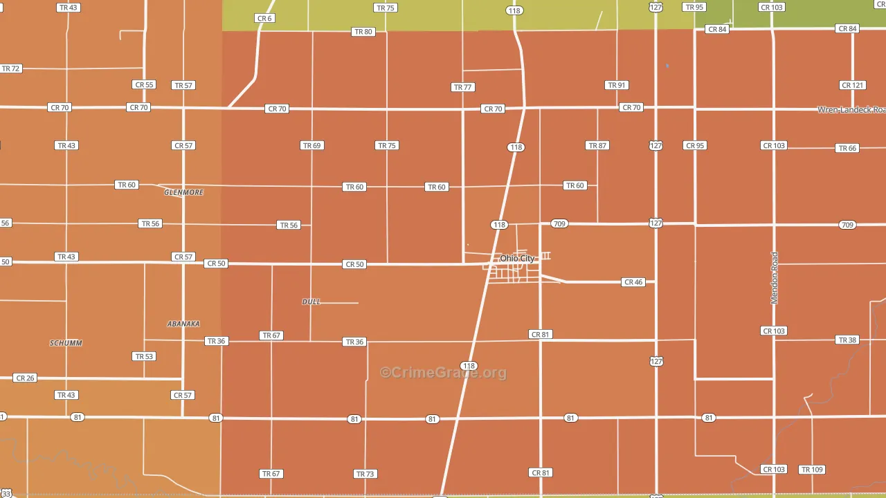 Ohio City, OH Map of Murder Rates