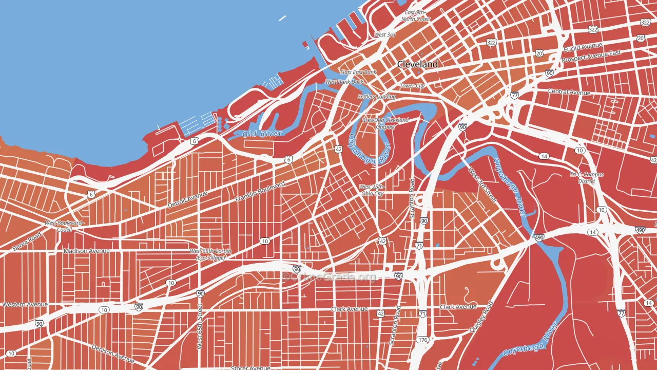 Ohio City-West Side, Cleveland, OH Map of Murder Rates