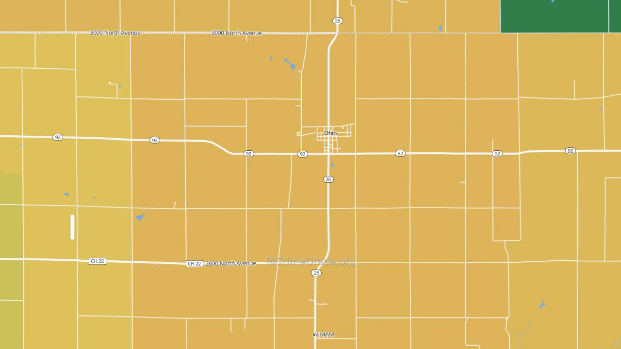 Ohio, IL Map of Murder Rates