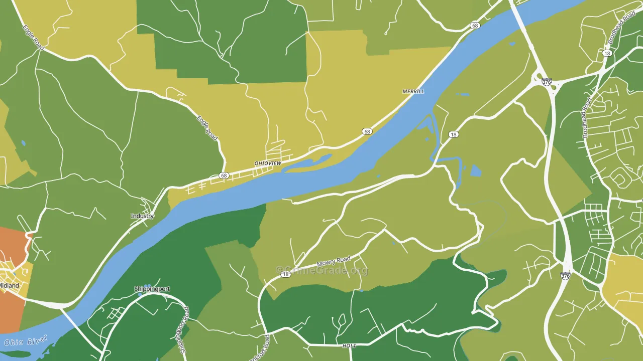 Ohioview, PA Map of Murder Rates