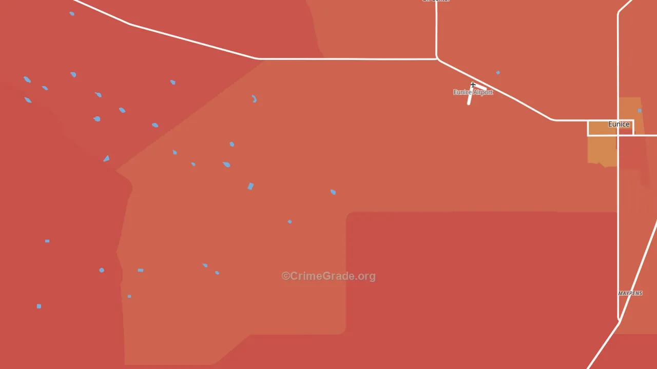 Oil Center, NM Map of Murder Rates