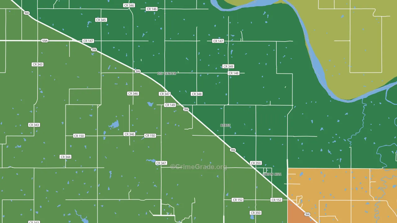 Oil Center, OK Map of Murder Rates