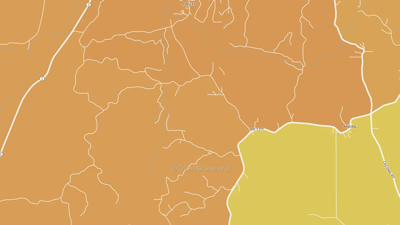 Oil City, MS Map of Murder Rates