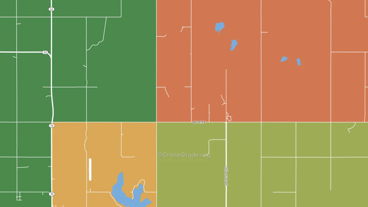 Oil City, OK Map of Murder Rates