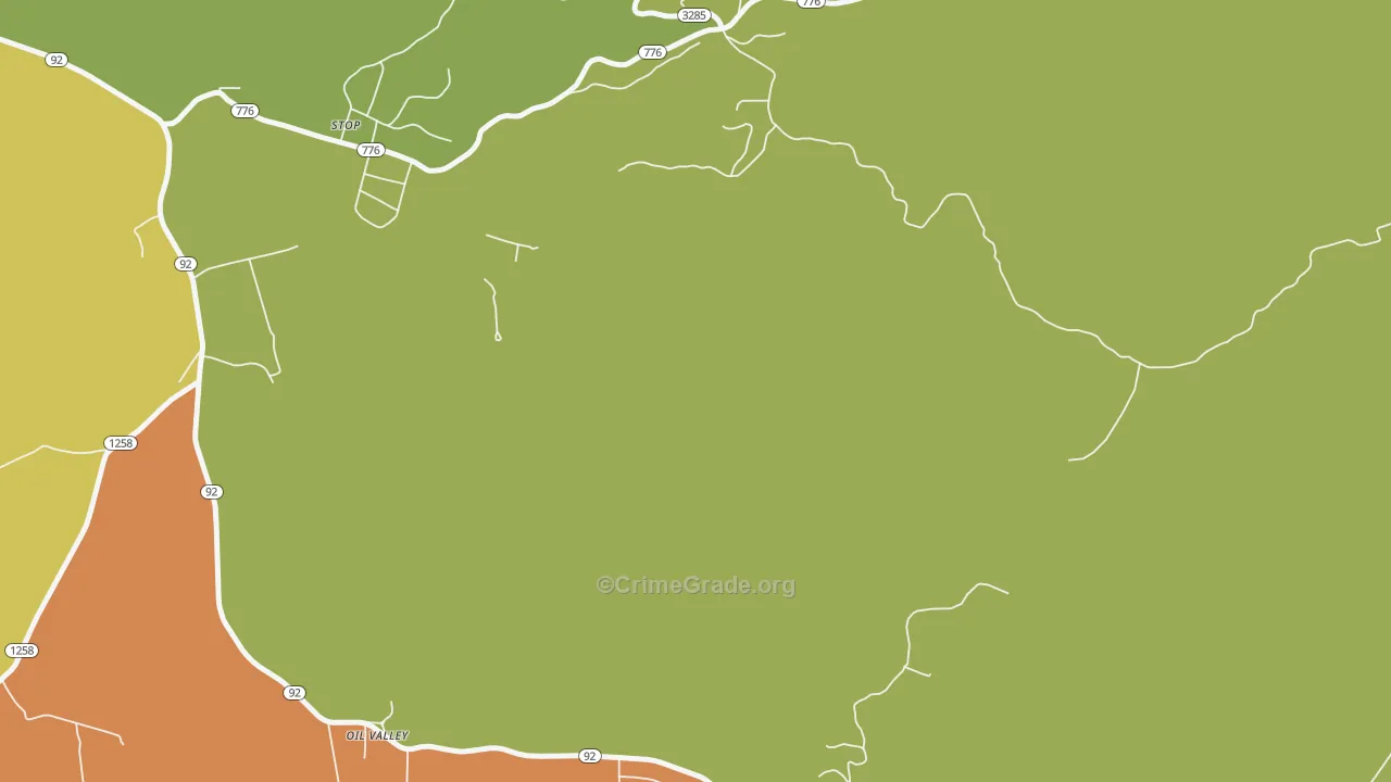 Oil Valley, KY Map of Murder Rates