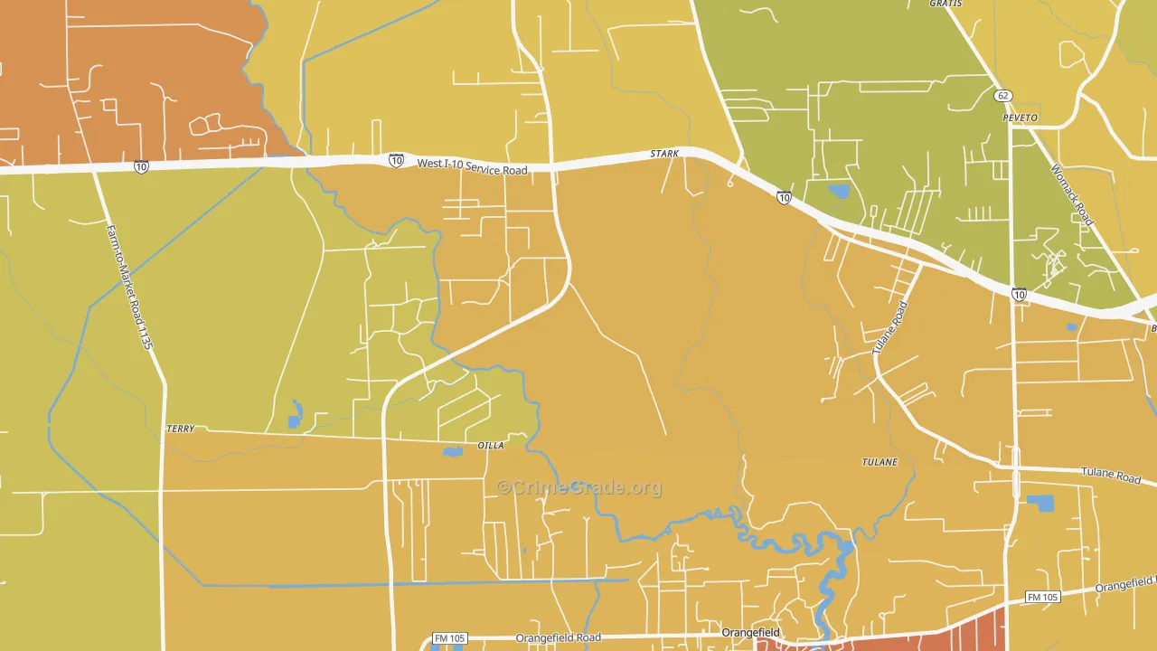 Oilla, TX Map of Murder Rates