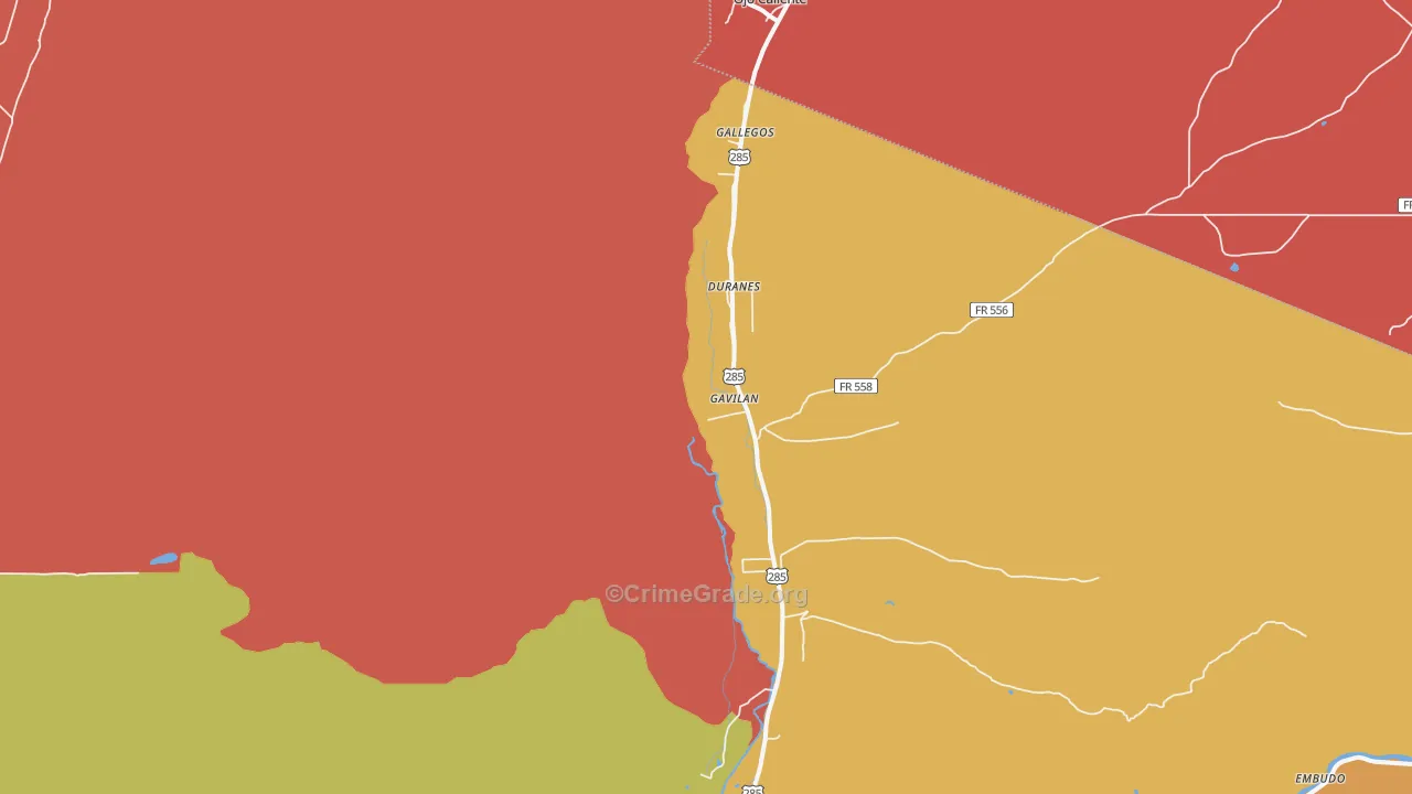 Ojo Caliente, NM Map of Murder Rates