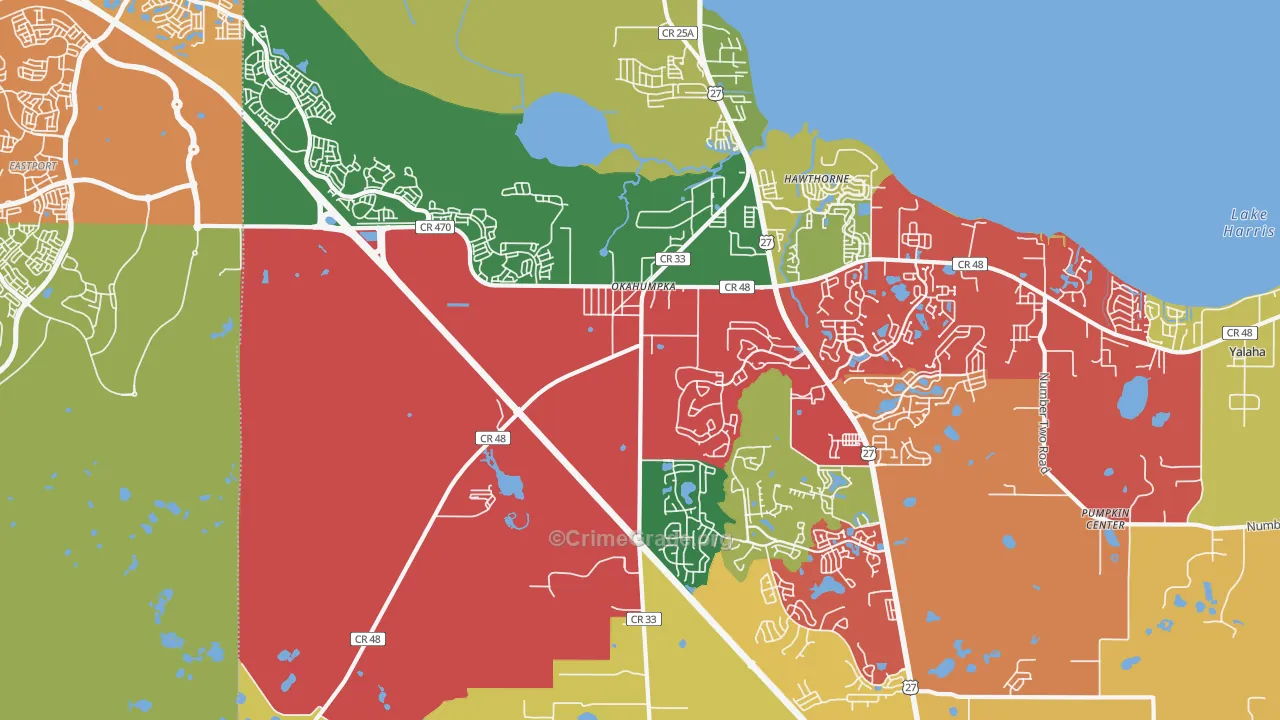 Okahumpka, FL Map of Murder Rates