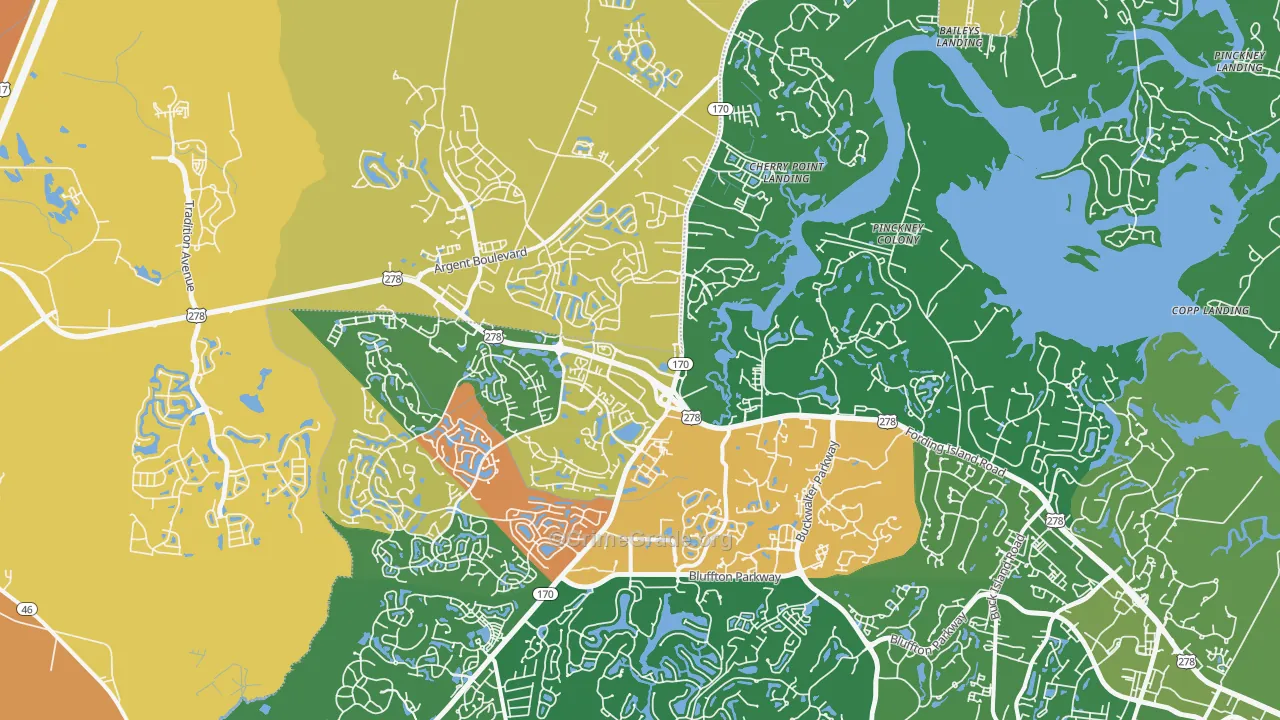 Okatie, SC Map of Murder Rates