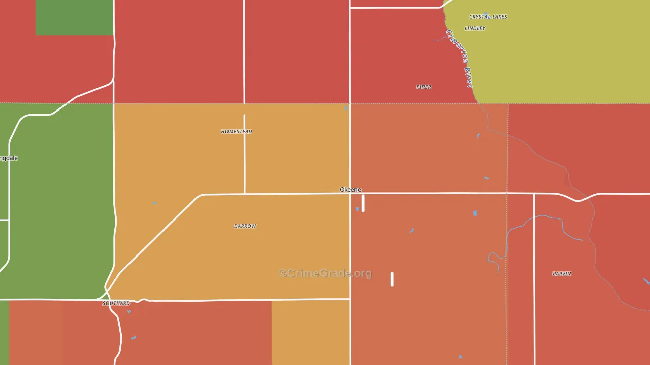 Okeene, OK Map of Murder Rates