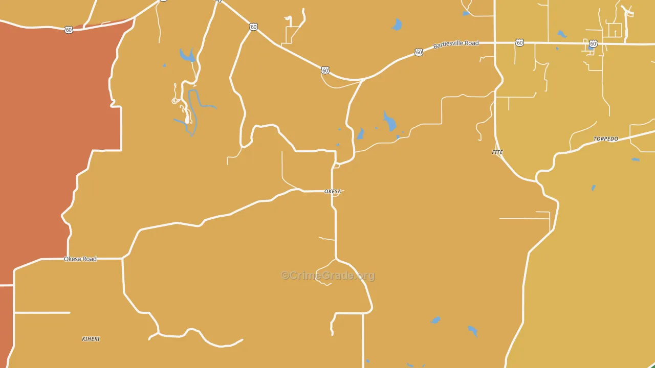 Okesa, OK Map of Murder Rates