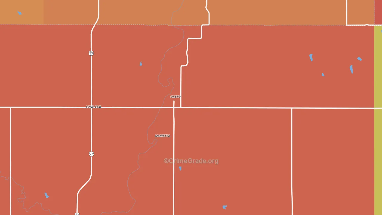 Oketo, KS Map of Murder Rates