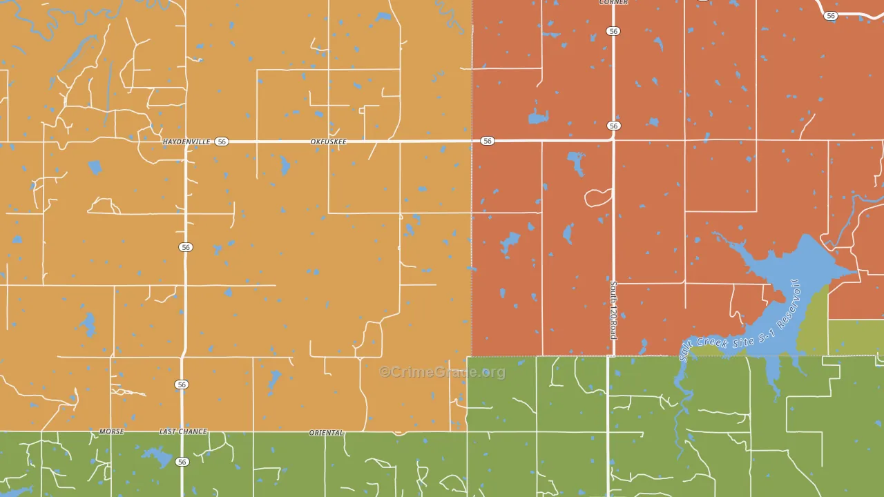 Okfuskee, OK Map of Murder Rates