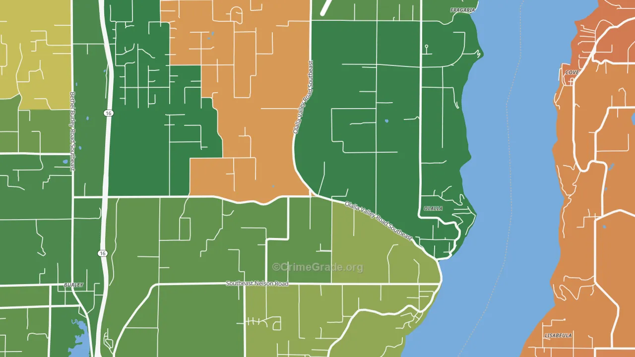 Olalla, WA Map of Murder Rates