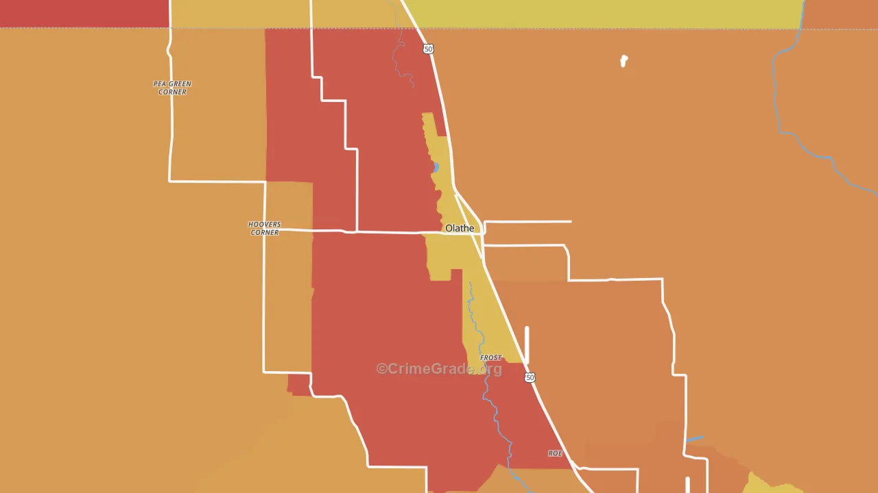 Olathe, CO Map of Murder Rates