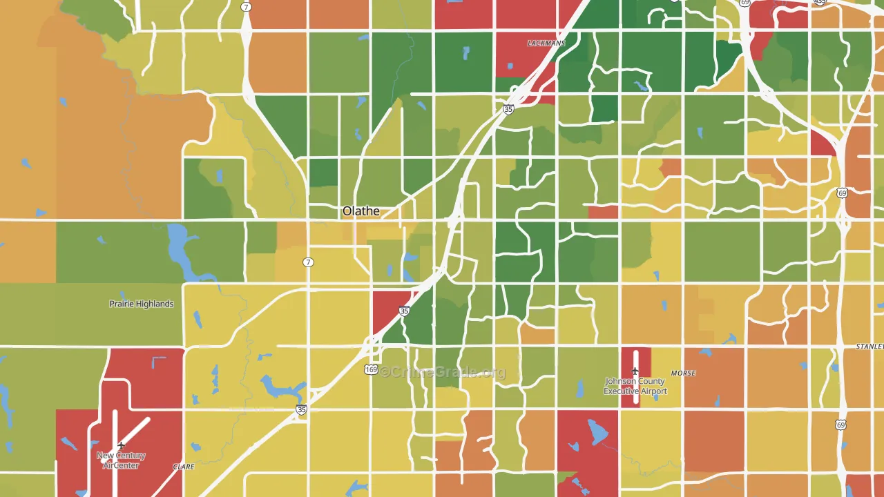 Olathe, KS Map of Murder Rates