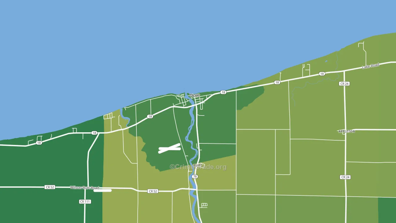 Olcott, NY Map of Murder Rates