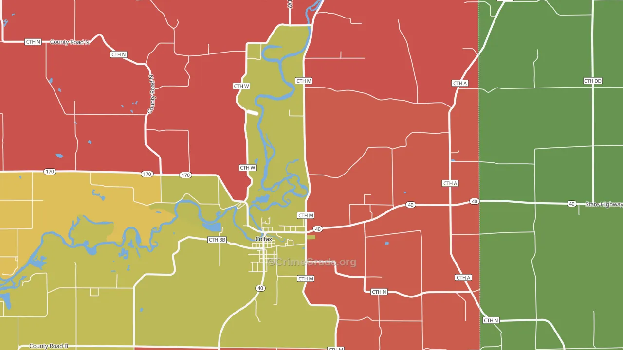 Old Albertville, WI Map of Murder Rates