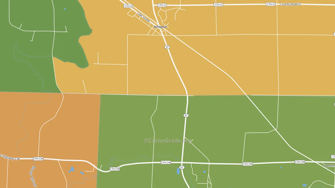 Old Ashippun, WI Map of Murder Rates