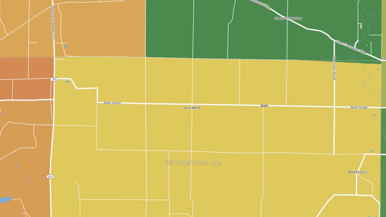 Old Bath, IN Map of Murder Rates