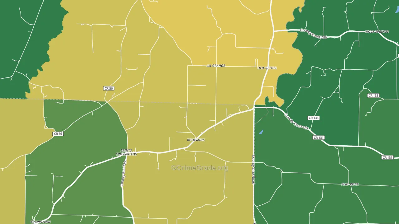 Old Bethel, AL Map of Murder Rates