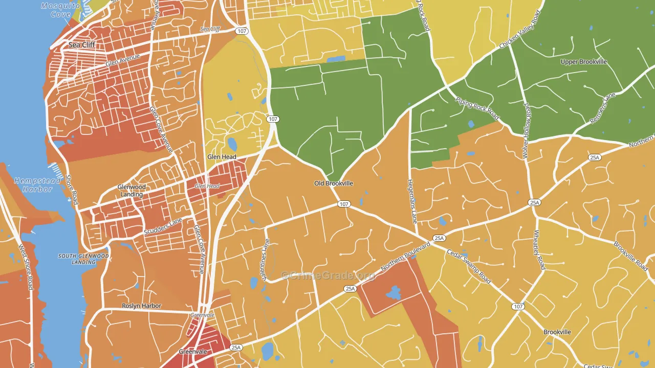 Old Brookville, NY Map of Murder Rates