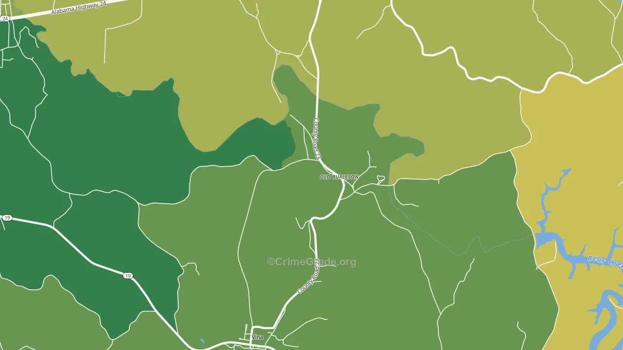 Old Burleson, AL Map of Murder Rates