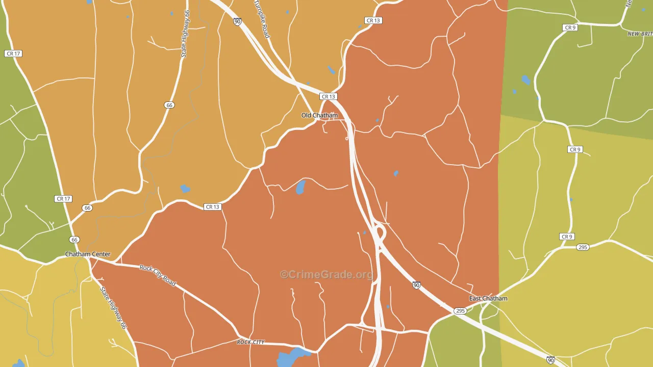 Old Chatham, NY Map of Murder Rates