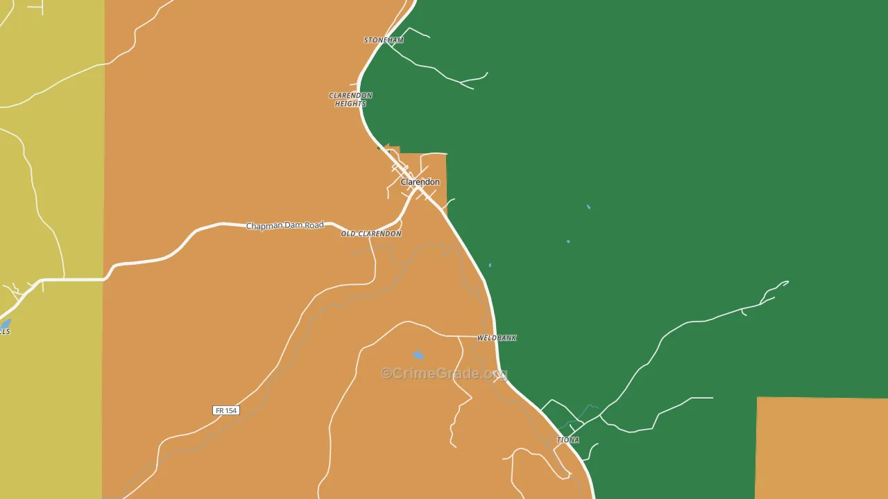 Old Clarendon, PA Map of Murder Rates