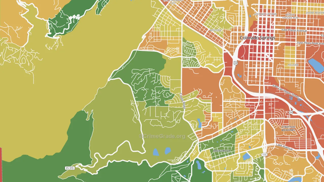 Old Colorado City, Colorado Springs, CO Map of Murder Rates