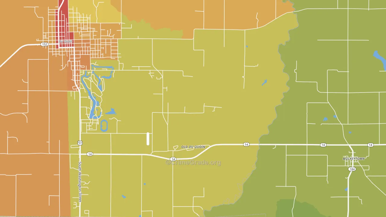 Old Du Quoin, IL Map of Murder Rates