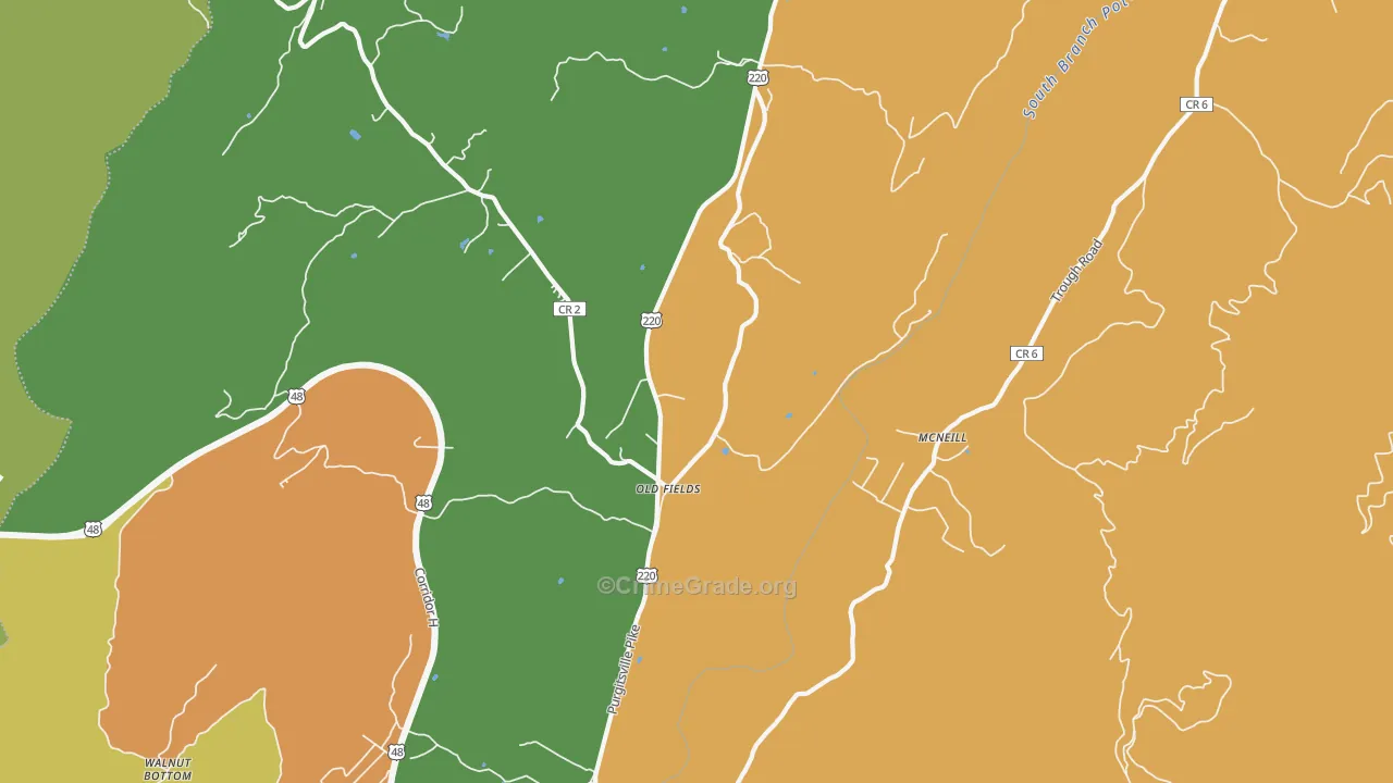 Old Fields, WV Map of Murder Rates