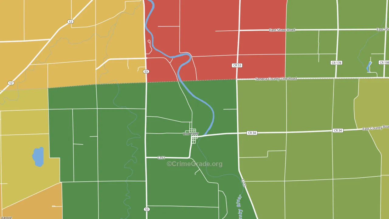 Old Fort, OH Map of Murder Rates