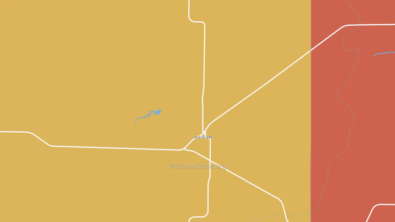Old Glory, TX Map of Murder Rates