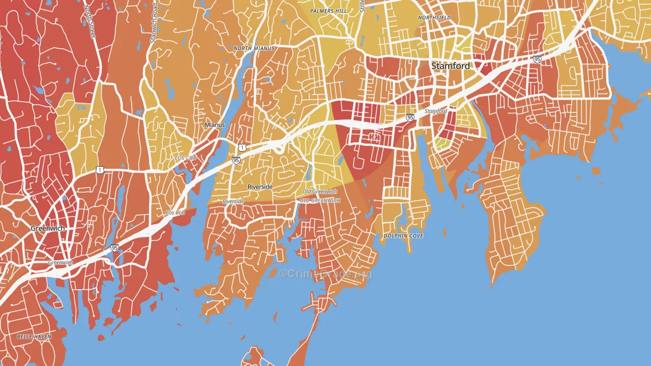Old Greenwich, CT Map of Murder Rates