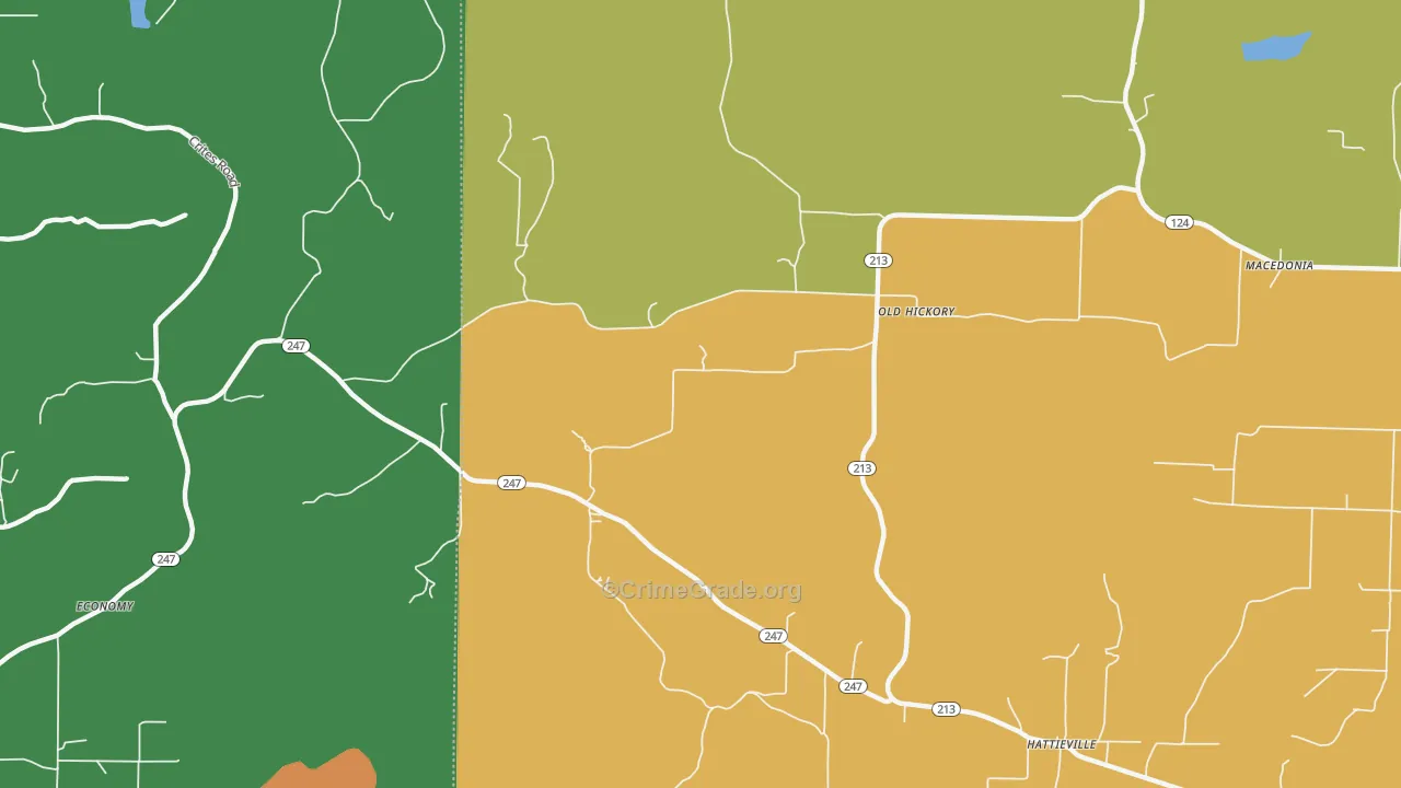 Old Hickory, AR Map of Murder Rates