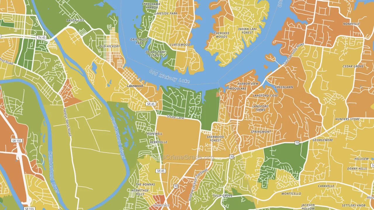 Old Hickory, TN Map of Murder Rates