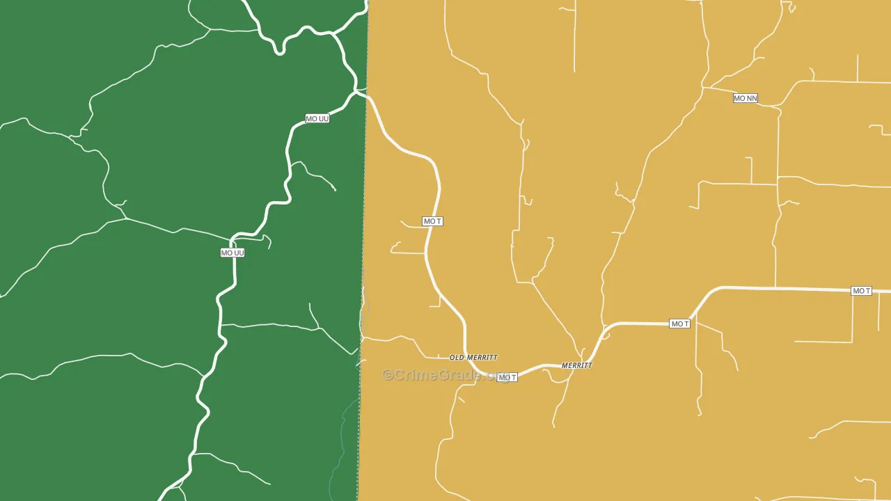 Old Merritt, MO Map of Murder Rates