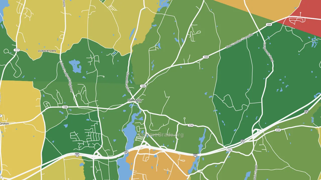 Old Mystic, CT Map of Murder Rates