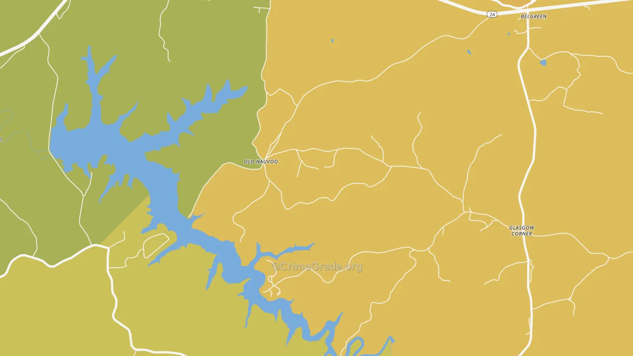 Old Nauvoo, AL Map of Murder Rates