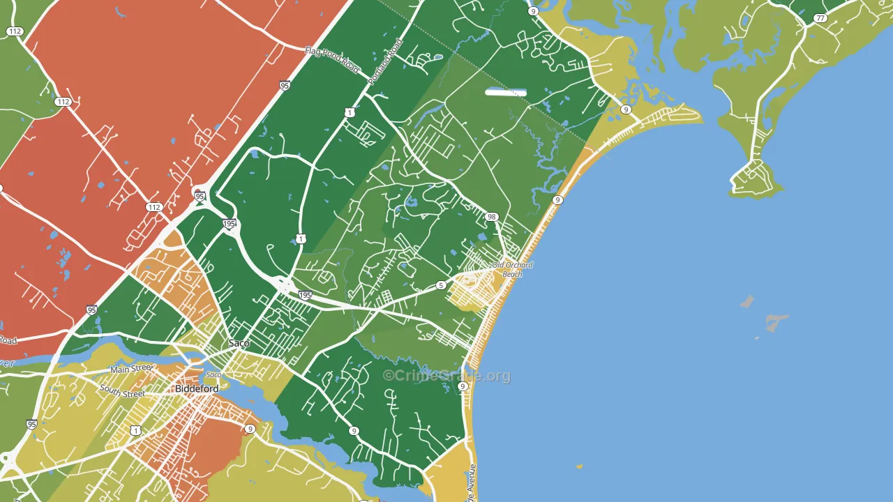 Old Orchard Beach, ME Map of Murder Rates