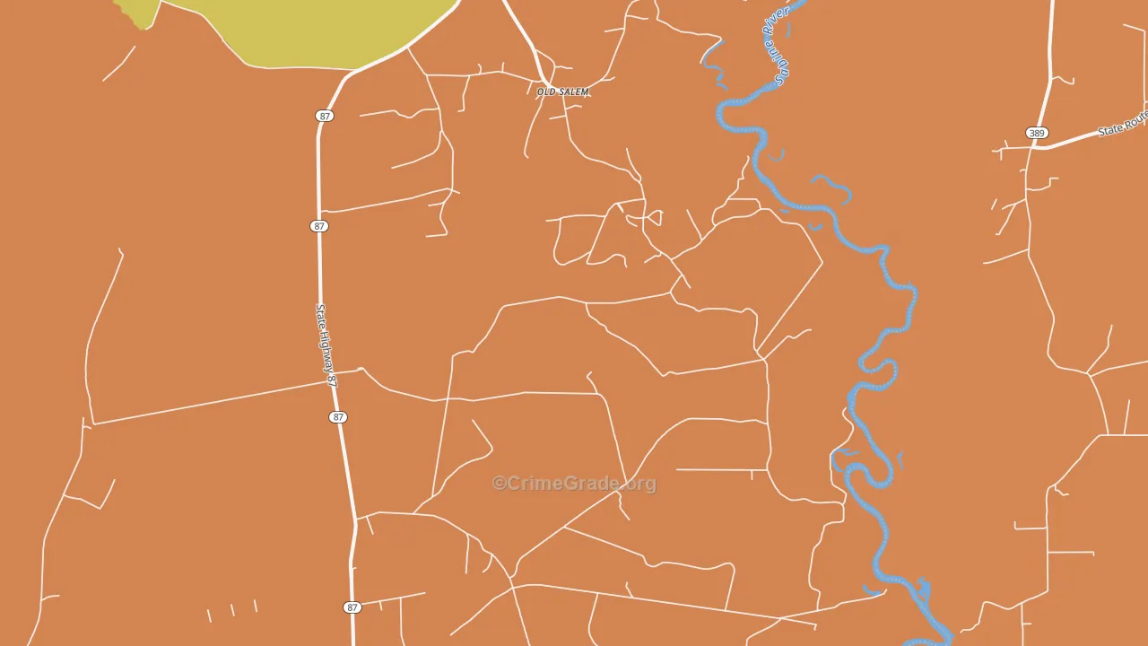 Old Salem, TX Map of Murder Rates