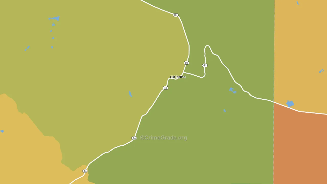 Old Station, CA Map of Murder Rates