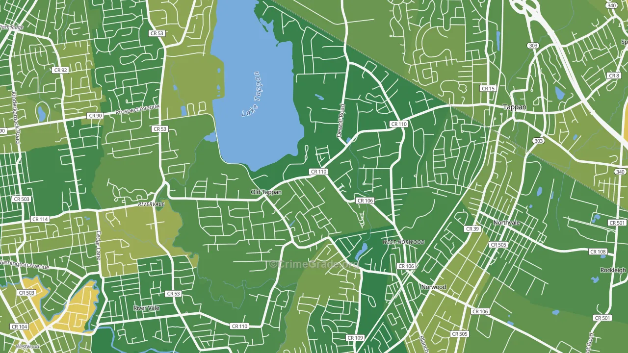 Old Tappan, NJ Map of Murder Rates